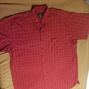 plaid red Knights Sportswear 4XLT Plus Size shirt- w small stain